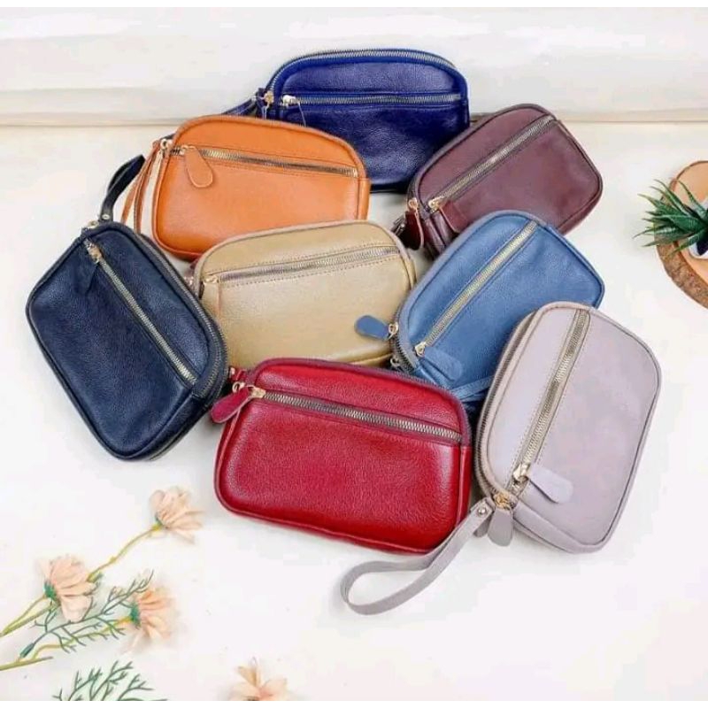 Dompet wanita dompet kartu kulit asli papirut