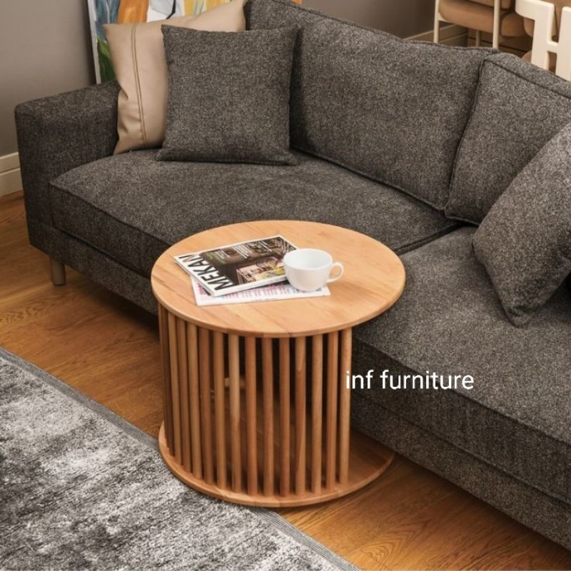side table coffe table sofa side table jati minimalis meja kecil bundar