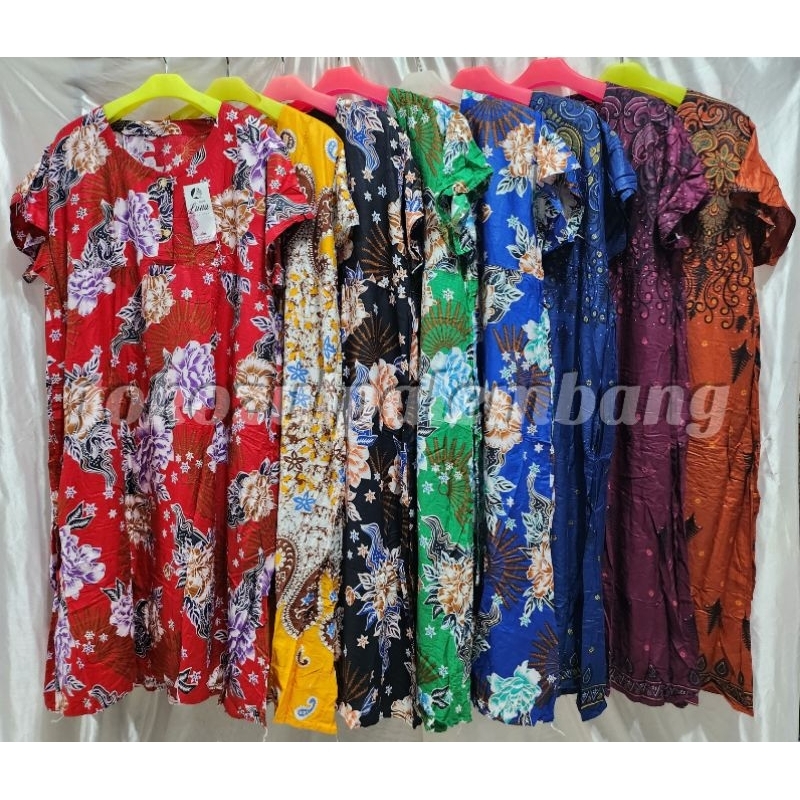 Daster Batik Payung Jumbo/Klok LUNA Bahan Katun Adem Kancing Depan Termurah