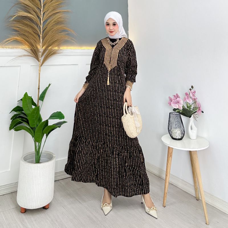 Gamis Renda Sultan Rayon Premium, Gamis salur renda sultan, Gamis busui