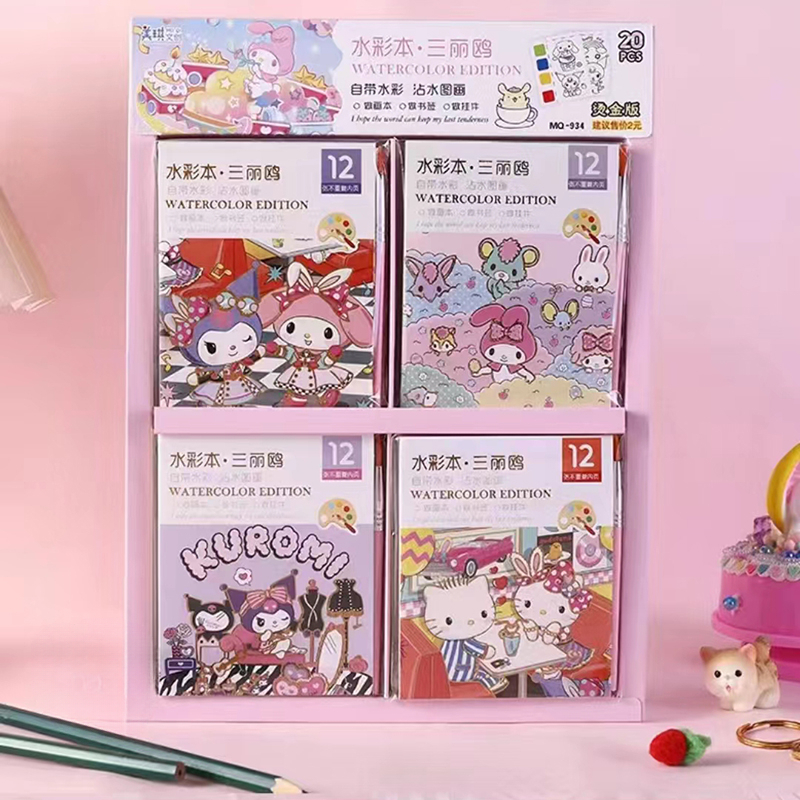 

buku mewarnai dengan cat air Lukisan Cat Air Kreatif Anak-anak/Buku Mewarnai/Buku Gambar Grafiti/Hadiah/Dilengkapi dengan Notepad Cat/Sanrio O Lukisan Cat Air Mini buku mewarnai anak 3 tahun / buku gambar lucu
