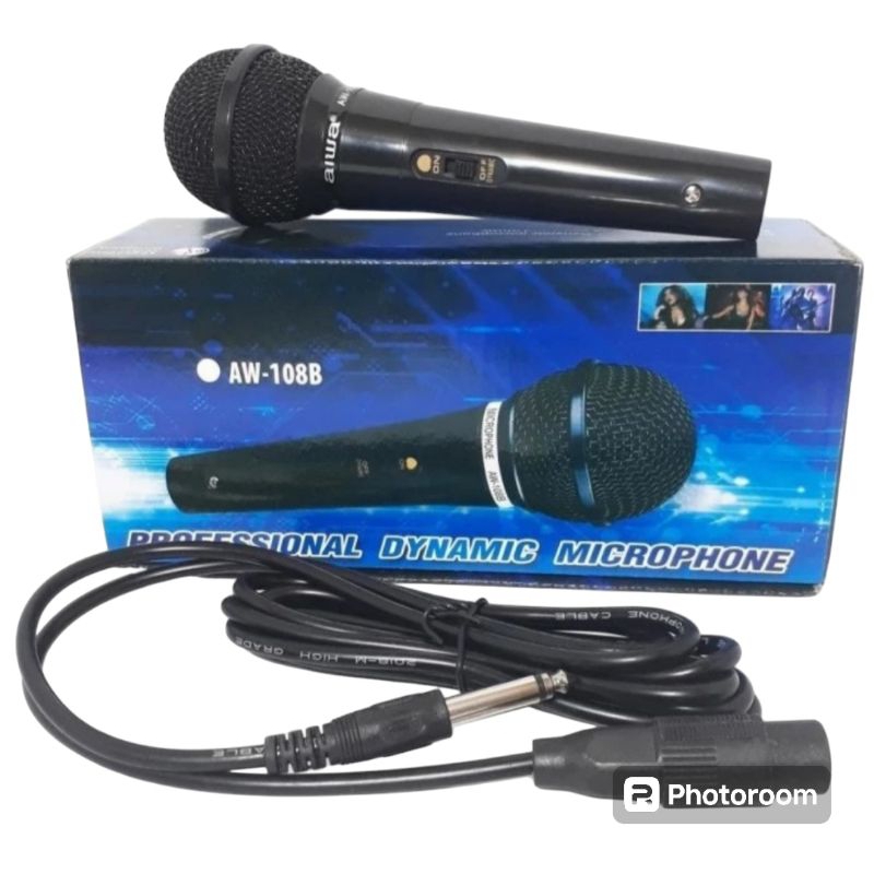 Aiwa Mikropon Aw 108 Mic Kabel Mikrofon Vocal Karaoke
