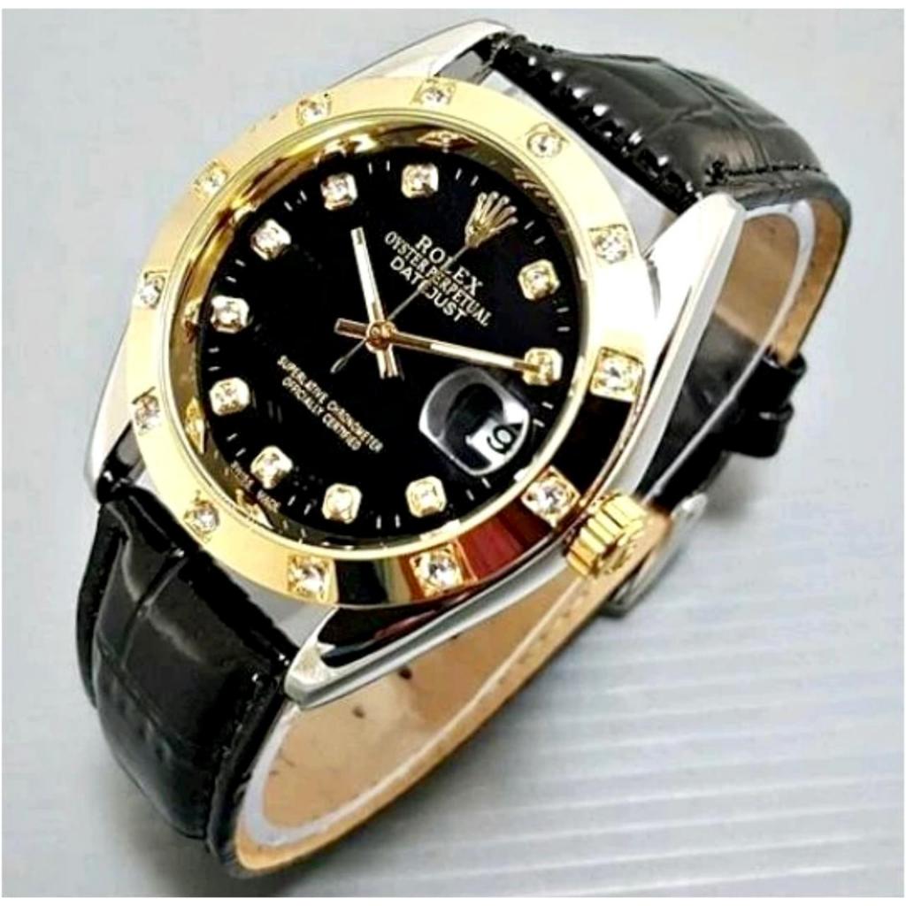 [ COD ] Jam tangan cewek cowok Rolex Automatic - jam tangan tali kulit terbaru otomatis Free Box