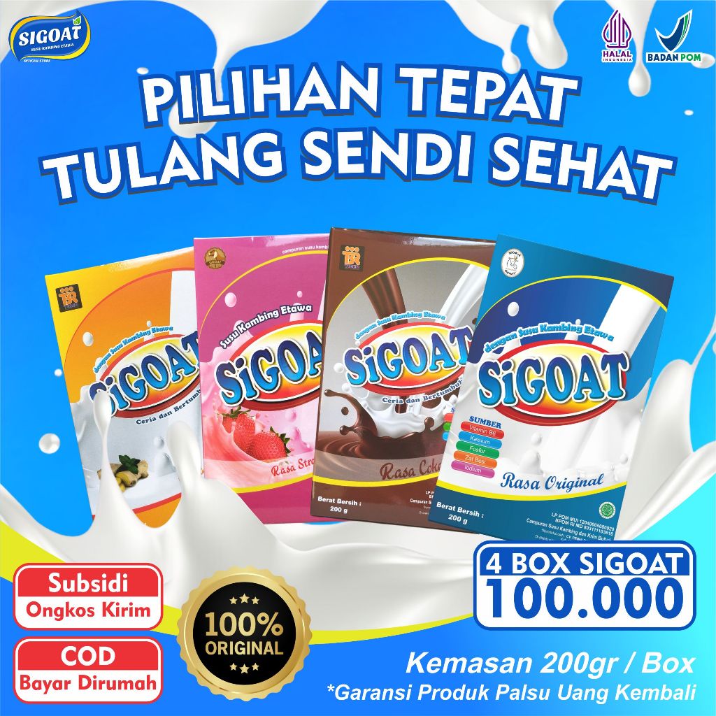 

Paket Hemat! 4 Box Sigoat Susu Etawa Premium – Solusi Terjangkau untuk Kesehatan Tulang dan Sendi