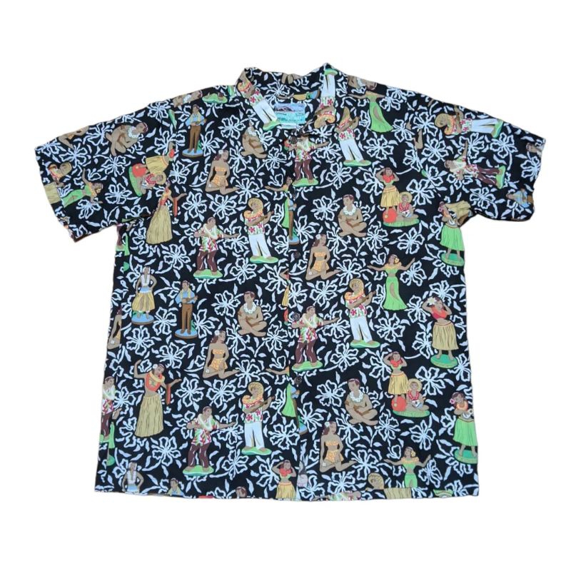 Kemeja reyn spooner hawaiian traditionals rayon vintage