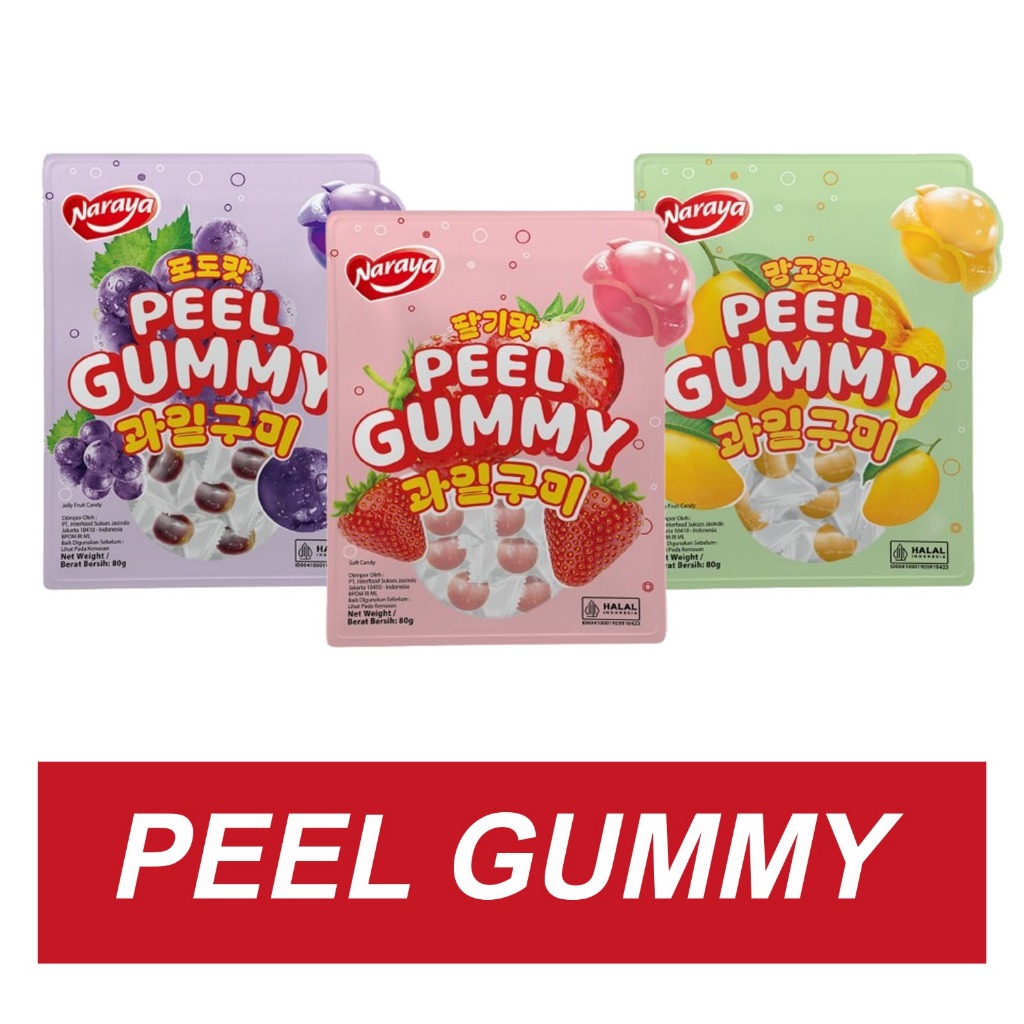 

NARAYA Peel GUMMYJelly Fruit Candy 80gr PROMO HALAL