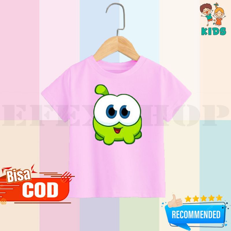 KAOS ANAK OM NOM BAJU KAOS ANAK KARAKTER OM NOM CUTE