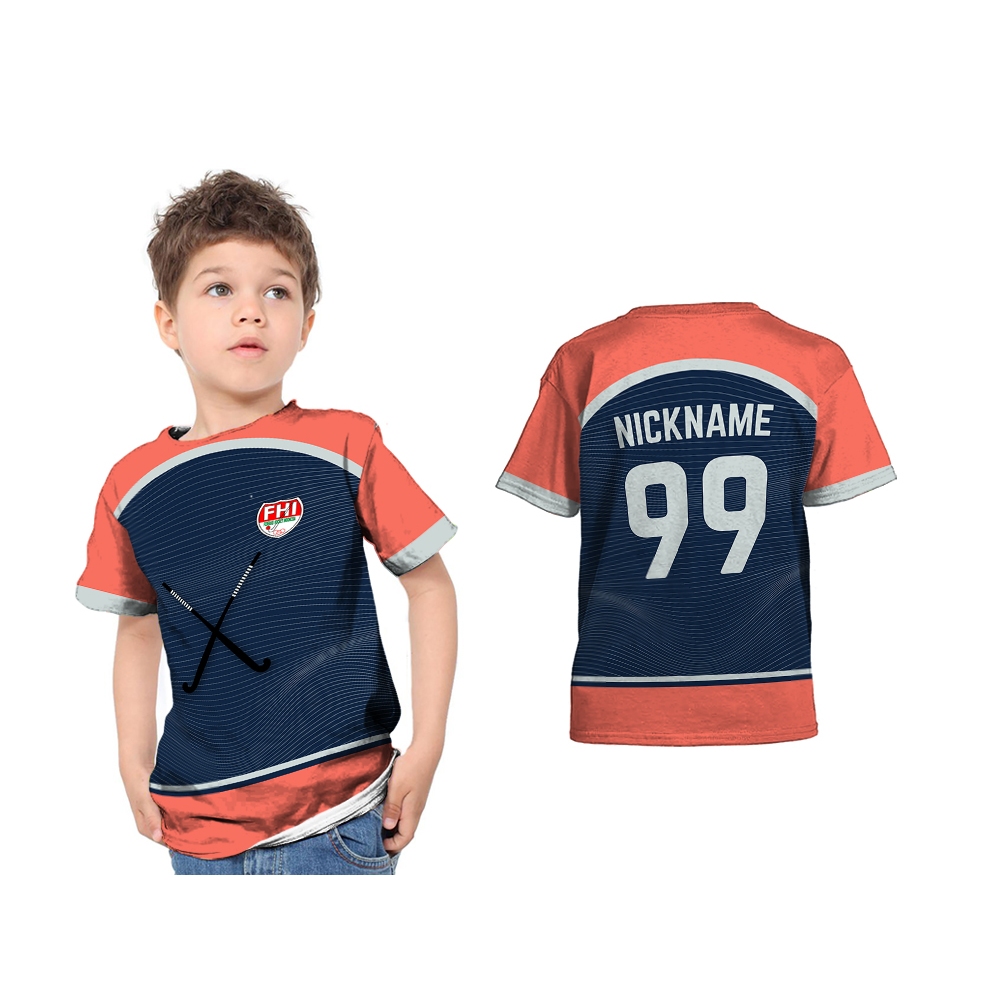 Baju Kaos Jersey Field Hockey Hoki Olahraga Anak Full Print