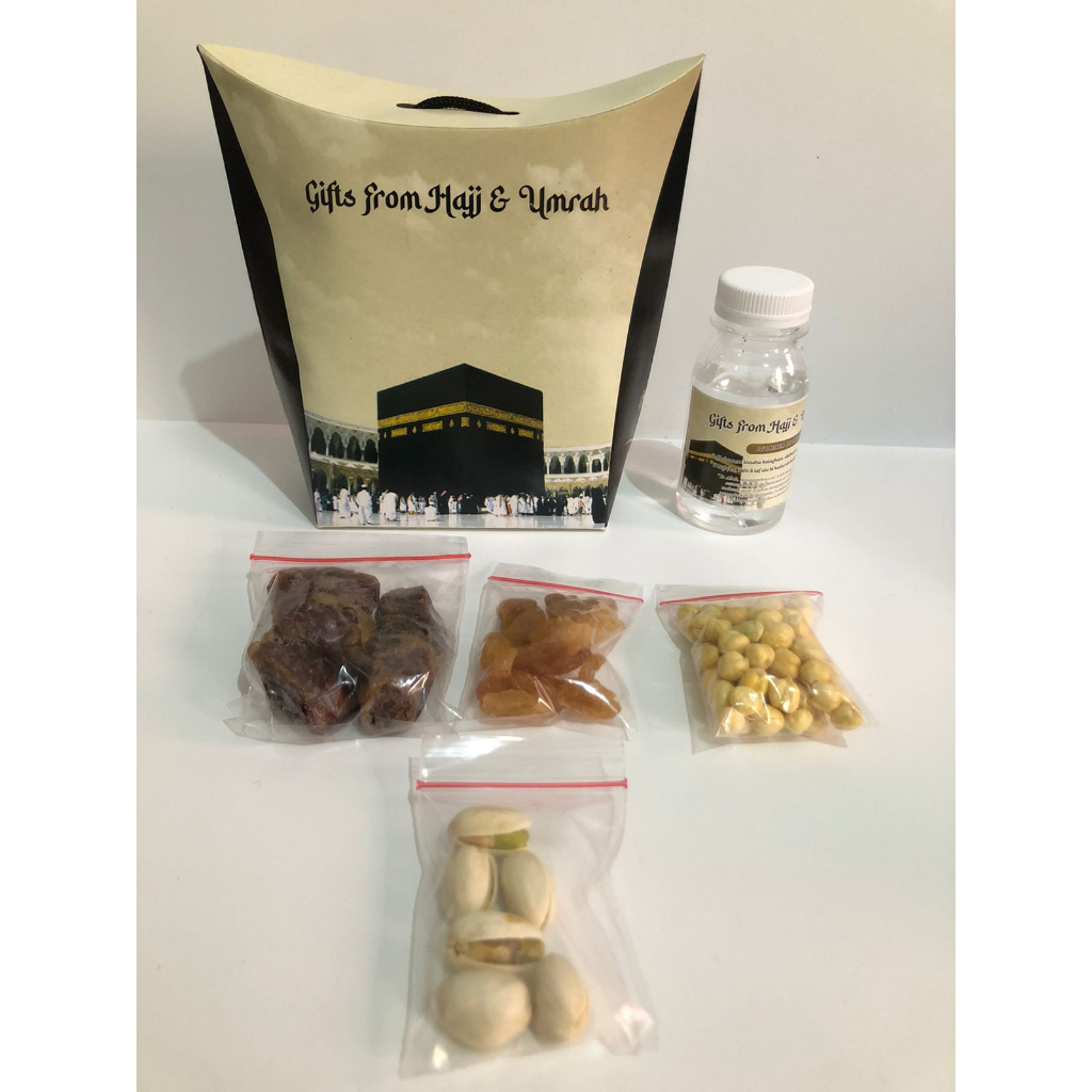 

Paket Oleh-oleh Haji dan Umroh/ Air Zam Zam/ Kurma/ Kismis/ Kacang Arab/ Kacang Pistacio/ Dus Jinjing