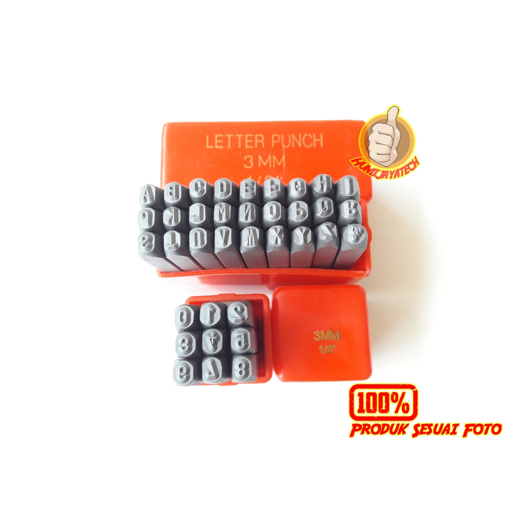 Paket Alat Ketok Huruf dan Angka 3mm Toyoda / Ketok Huruf Angka 3mm Set