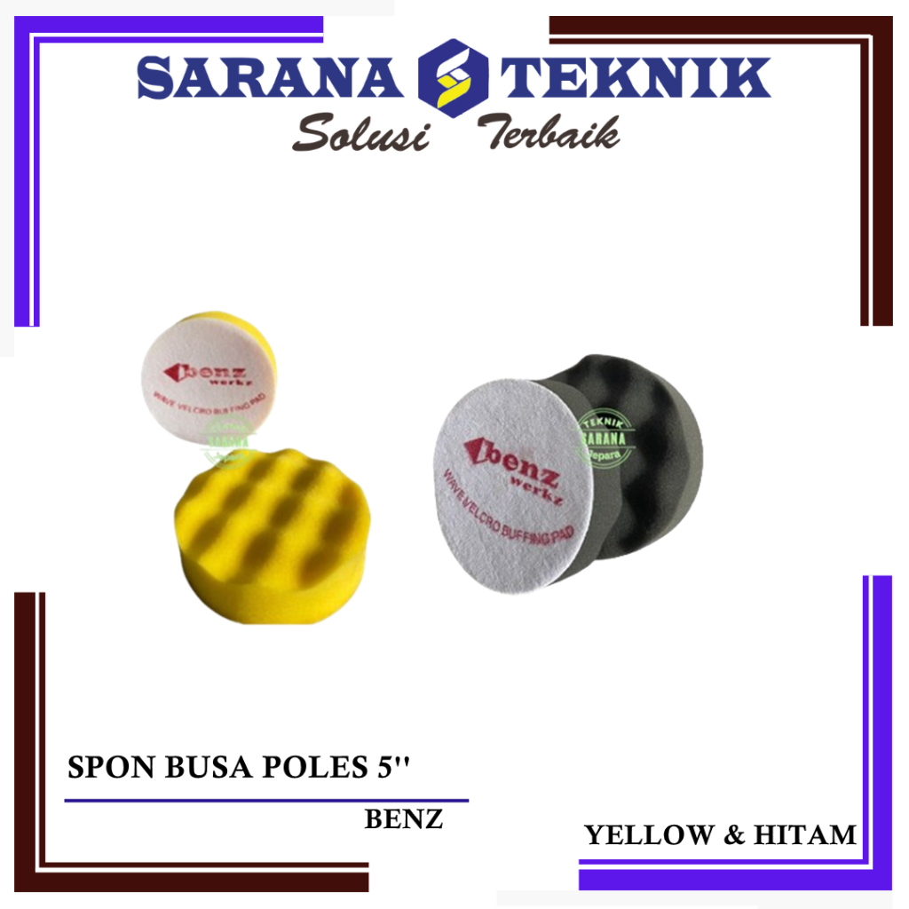 SPON BUSA POLES 5 INCH BENZ YELLOW DAN HITAM