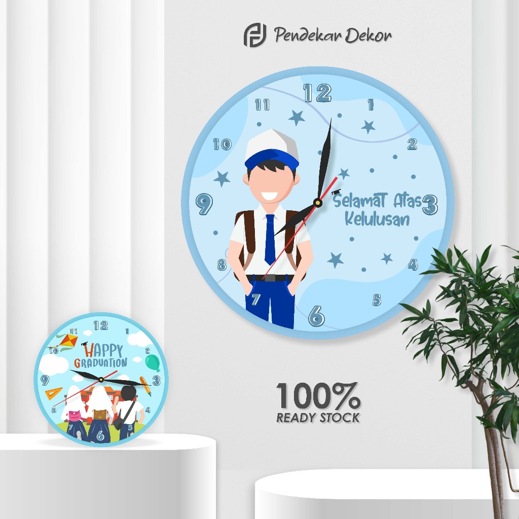JAM DINDING HADIAH GRADUATION SOUVENIR WISUDA KADO KENANG KENANGAN PERPISAHAN SEKOLAH