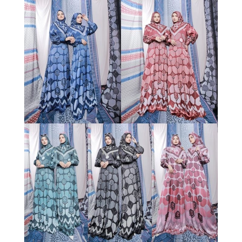 Zamora Series by Eldeena Syari || Set Gamis Hijab Scraft