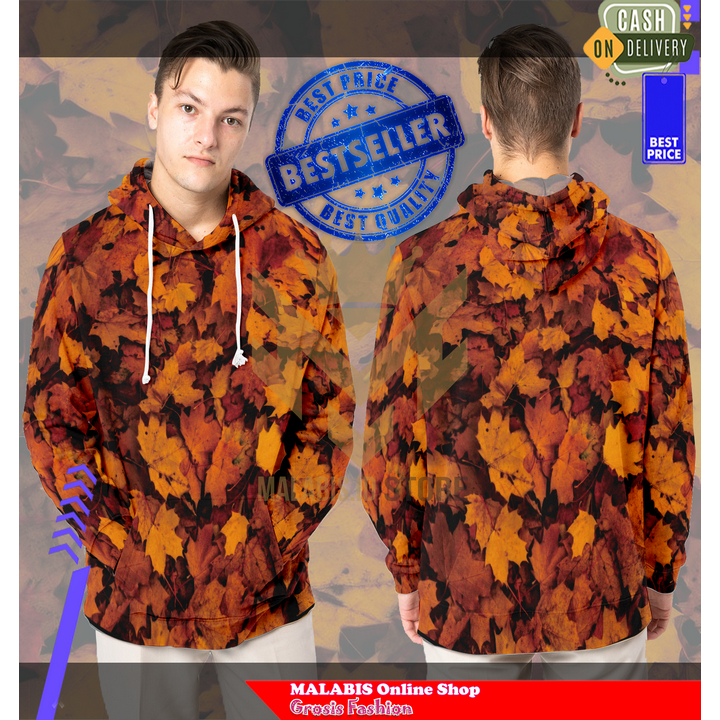 Jaket Hoodie Leaf FULLPRINTING Pria Premium Terbaru Art 1