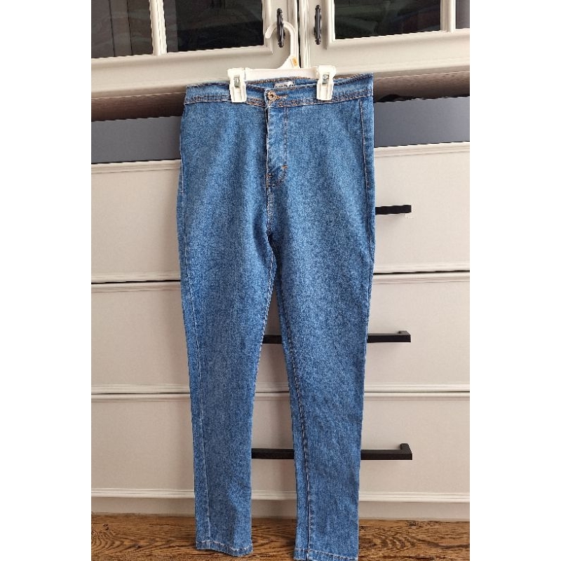 Celana Panjang Jeans Denim Biru Blue Wanita Stradivarius