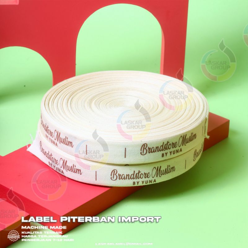 

label piterban,label cotton,label cotton import,label murah 50 meter