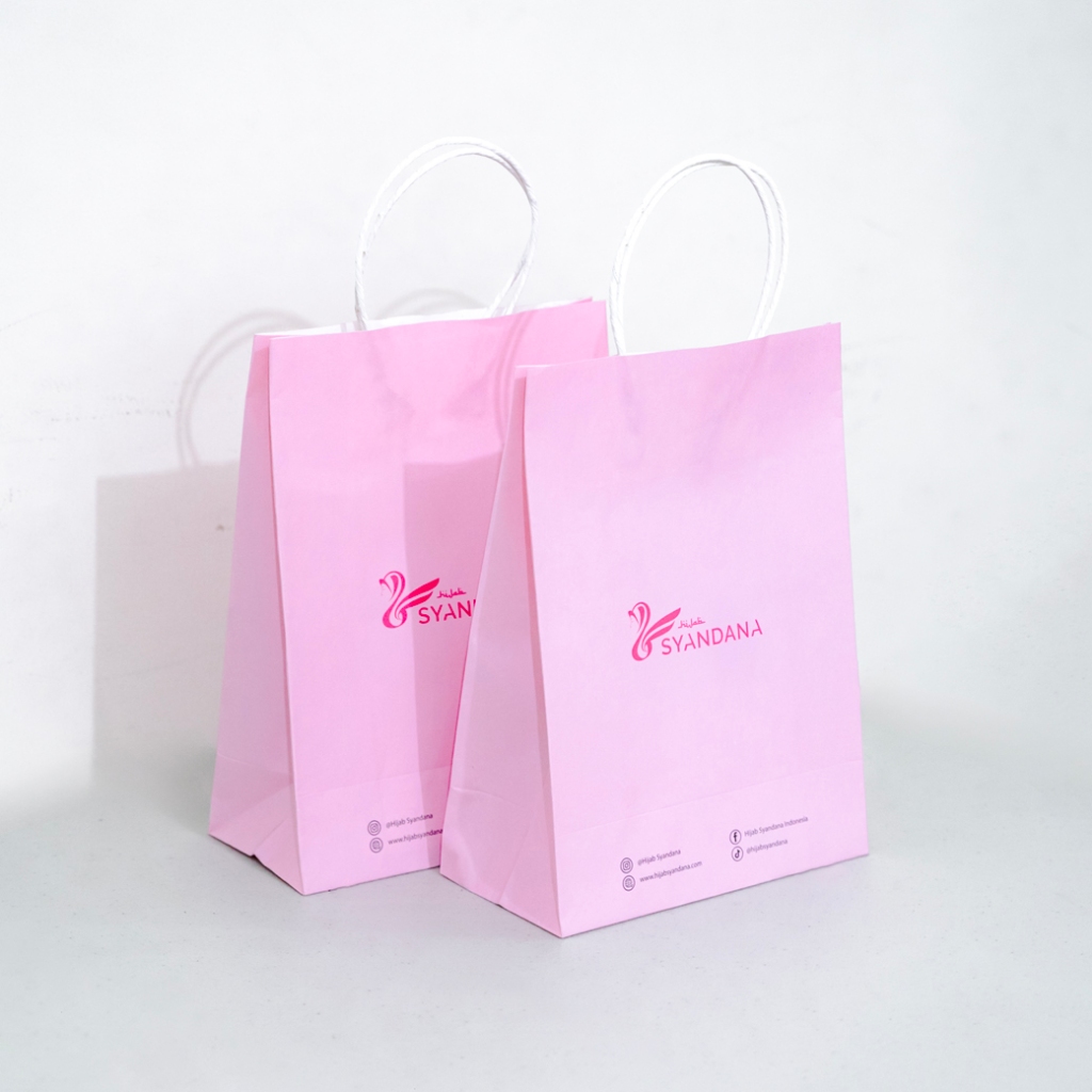 Hijab Syandana - Paper Bag Pink  - Paper Bag Kado Aesthetic