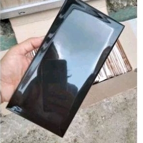 Keramik Hitam Bevel 10x20 cm Glossy