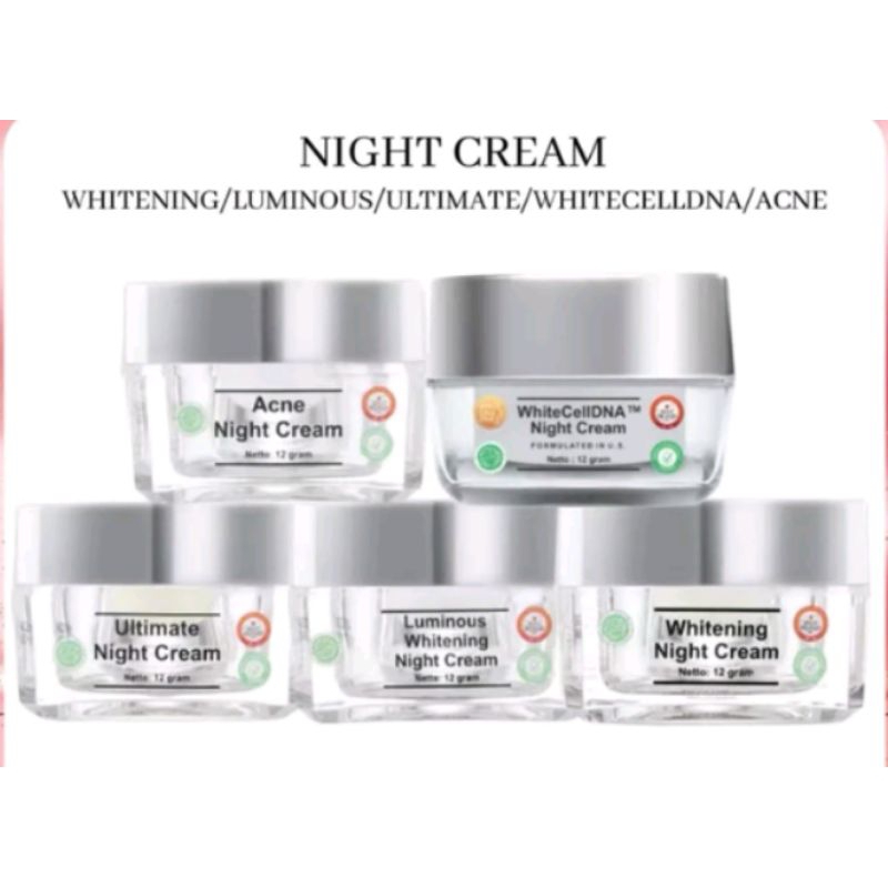 MS Glow night cream|cream malam |whitening night cream|whitecelldna night cream|Luminous whitening n