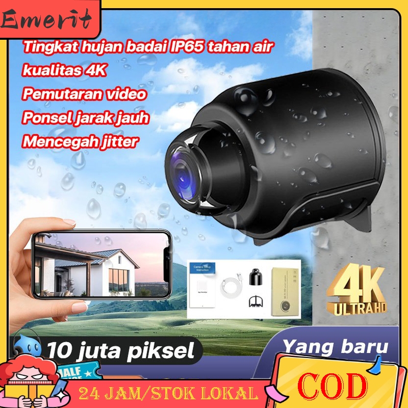【COD】Mini Camera Kamera Wifi HD 4K Memori besar 32G dapat mendeteksi alarm  pengintai Micro Kamera Micro Kamera ​Pengintai Tersembunyi Kecil 365 hari Tidak perlu mengisi daya Wireless Mini Camera Micro Kamera