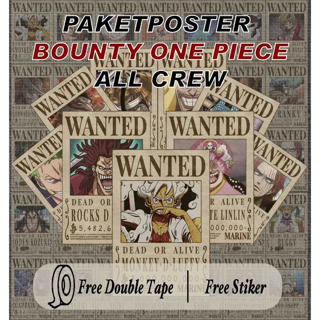 Poster Bounty One Piece CREW SHIROHIGE