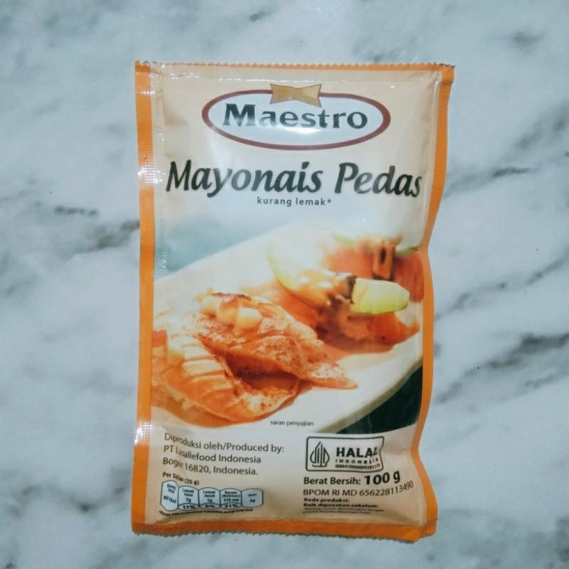 

Saus Mayo Maestro Mayonais pedas 100gr Dressing/Topping/Cocolan