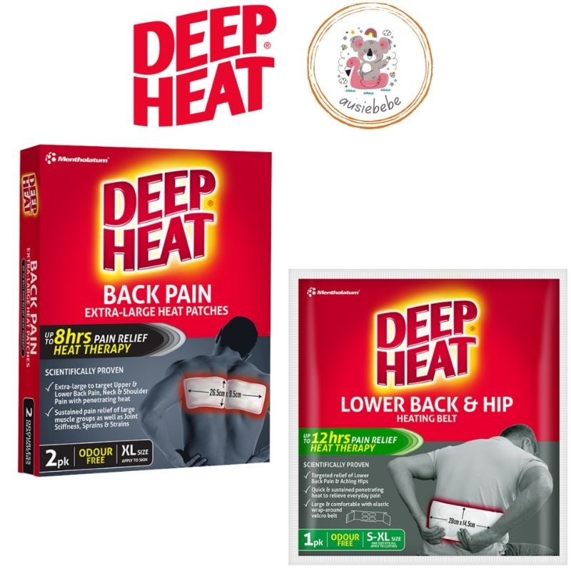 Deep Heat - Back Patches 2 Pack & Deep Heat Lower Back & Hip Heating Belt 1 Pack