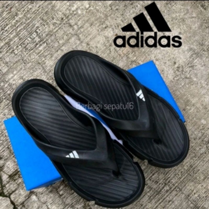 Sandal Jepit Karet Full Black Terbaru Sendal Adidas Pria Dan Wanita
