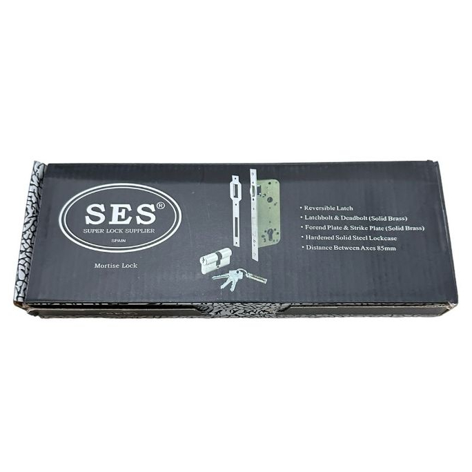 Body Kunci Pintu Kayu / Besi Pelor / Kupu Tarung SES Stainless Steel SUS304 Tipe Mortise 40mm Putih 