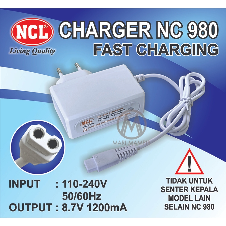 CHARGER NC 980 SENTER KEPALA 150 WATT / 200 WATT