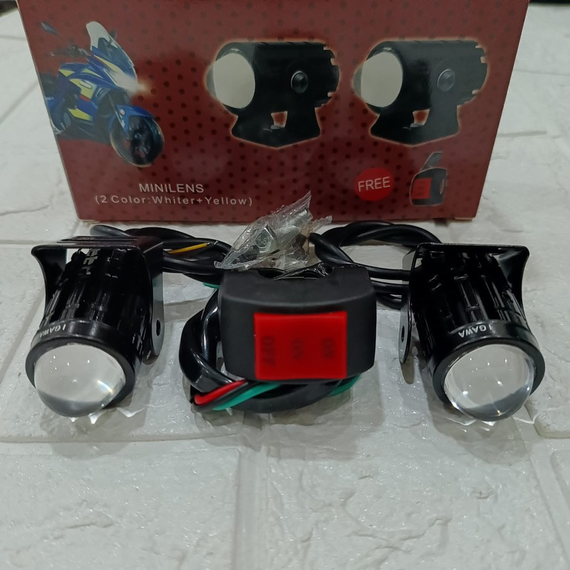 Lampu Mini Driving IGW laser foglamp d2 superbright high low mini driving lampu tembak laser BONUS S