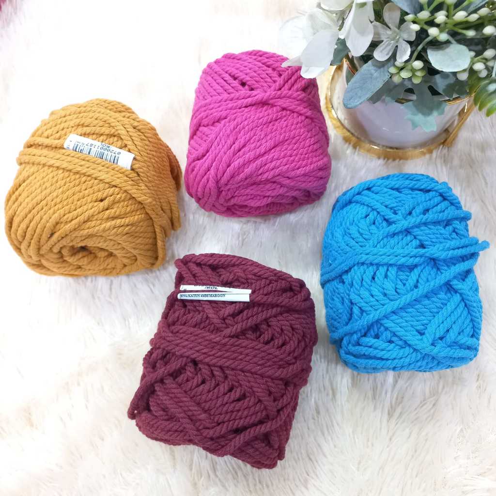 Benang Rajut Katun| Benang Rajut 4mm| Bahan Rajut | Benang Rajut Katun | Bahan Kerajinan | Bahan DIY
