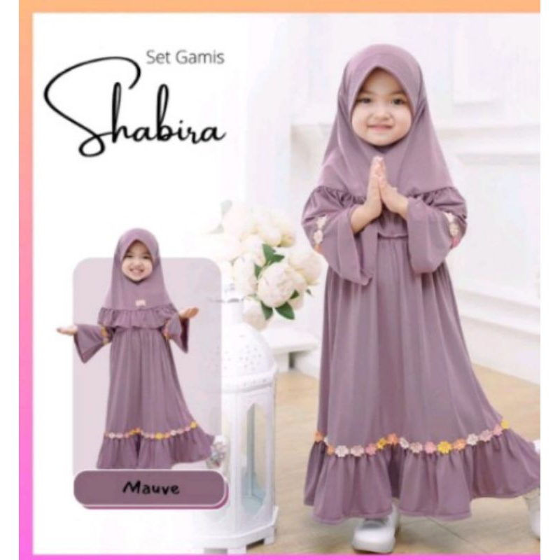 GAMIS ANAK SET SHABIRA BAHAN JERSEY LEMBUT  YAMAN BUAT SI KECI