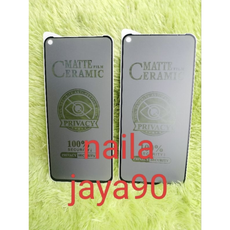 TG Tempered Glass VIVO Y30/Y50/Y50S Tempered Glass Ceramic Spy Anti SPY HITAM TPU