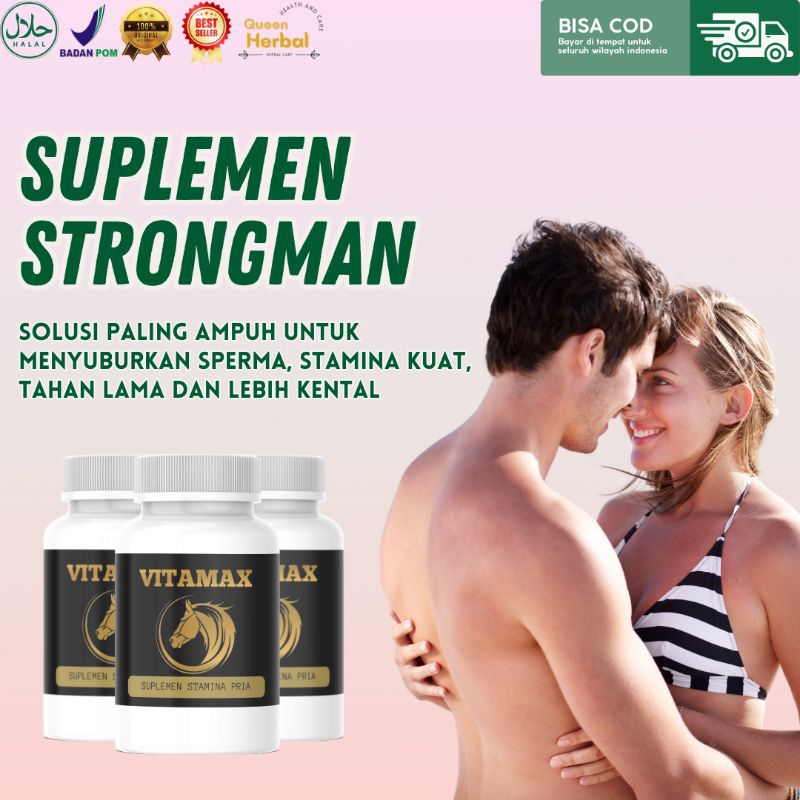 Vitamax Asli isi 30 Kapsul Vitamax obat kuat Pria Tangguh -Suplemen Herbal Pria Kuat tahan lama- Oba