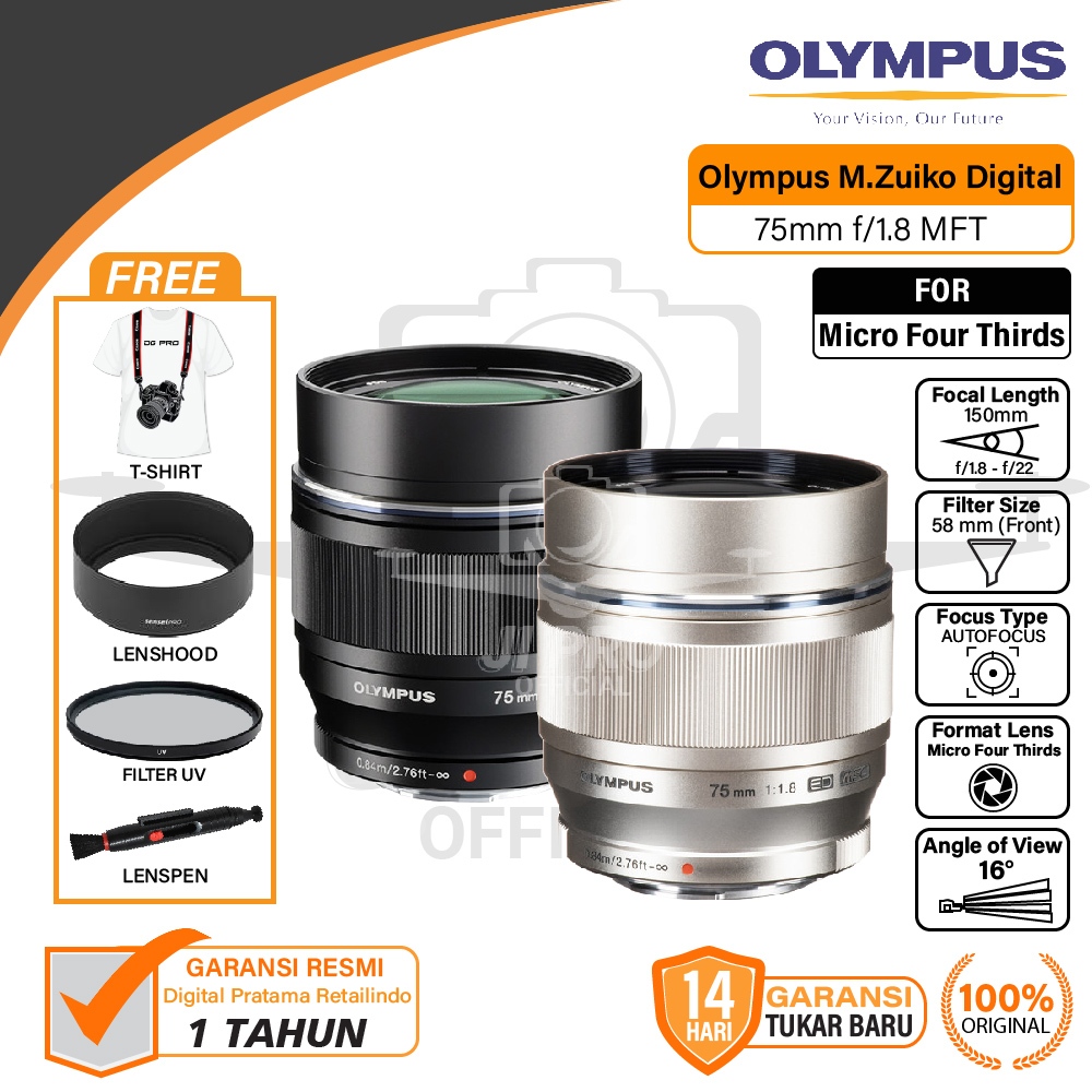 Olympus 75mm f1.8 MFT M.Zuiko Digital ED 75 mm f/1.8 M4/3 OM System