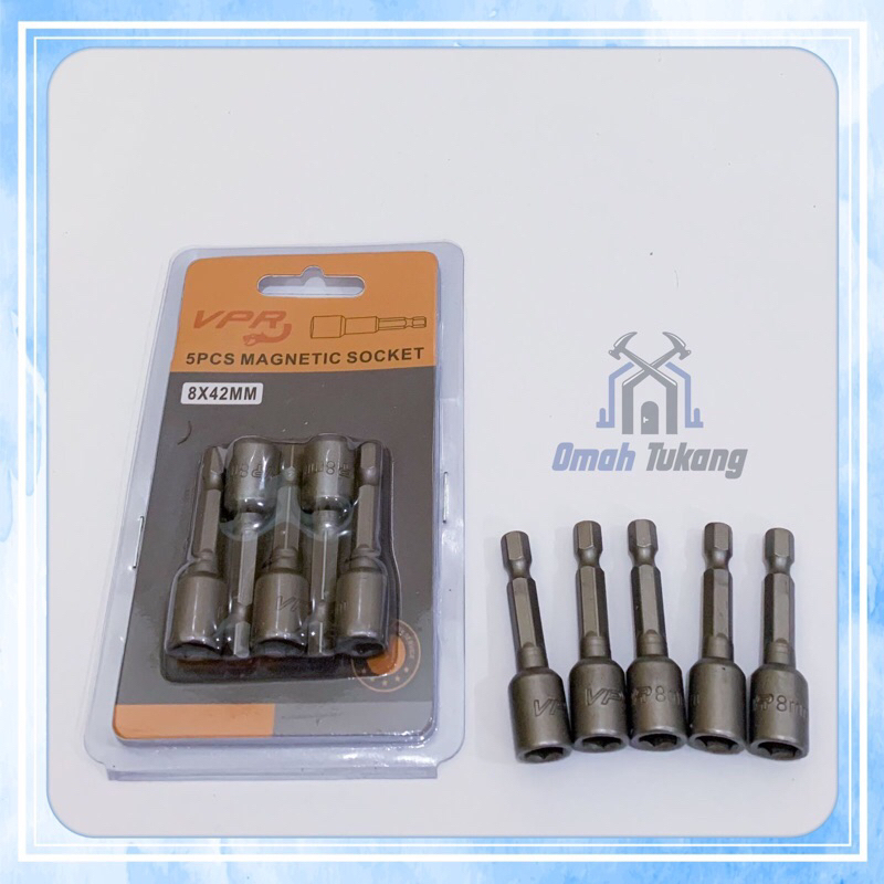 Mata Bor Roofing Magnet 8mm x L42mm merk SAB / Kunci Baut Roofing 8x42 / Magnetic Nut Setter