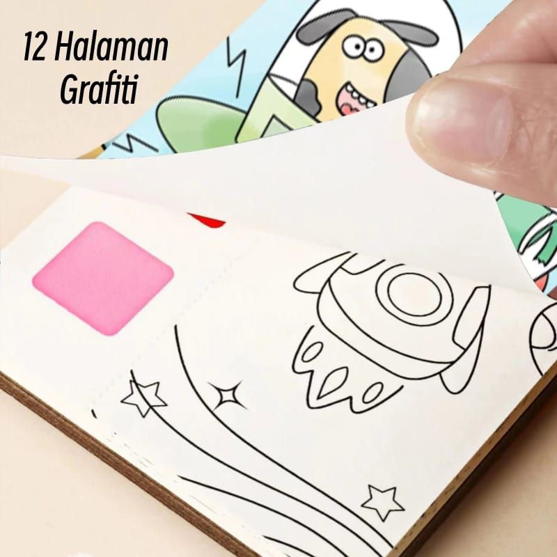 

[Whispers] 1 Set Paket Lukis / Paket Melukis anak / Buku Mewarnai Catatan Cat Air Anak-anak / Buku