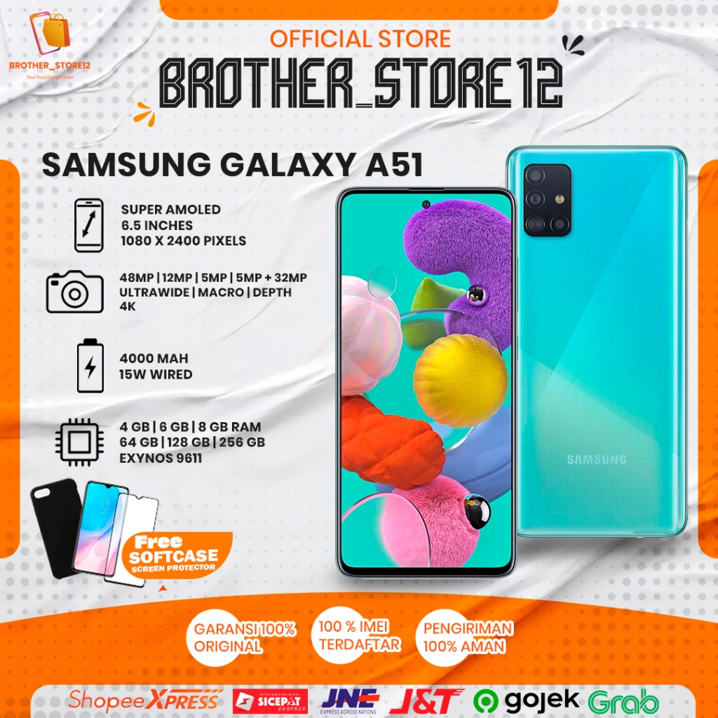 Samsung a51 6/128 fulset second original