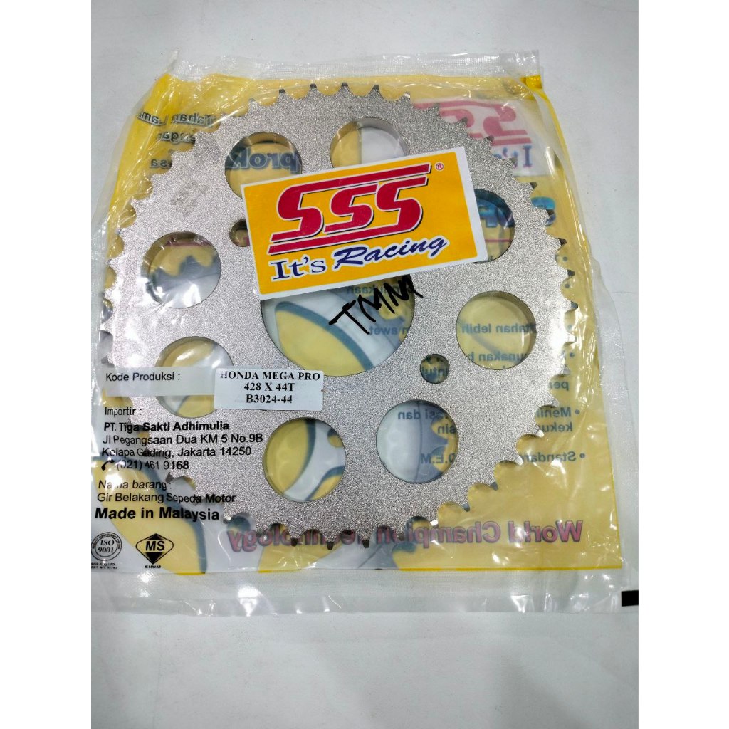 GEAR SSS 428 BELAKANG MEGAPRO  CB 150 CBR 150 2012-2016 LUBANG BAUT GEAR 4 GEAR BELAKANG SSS MEGAPRO