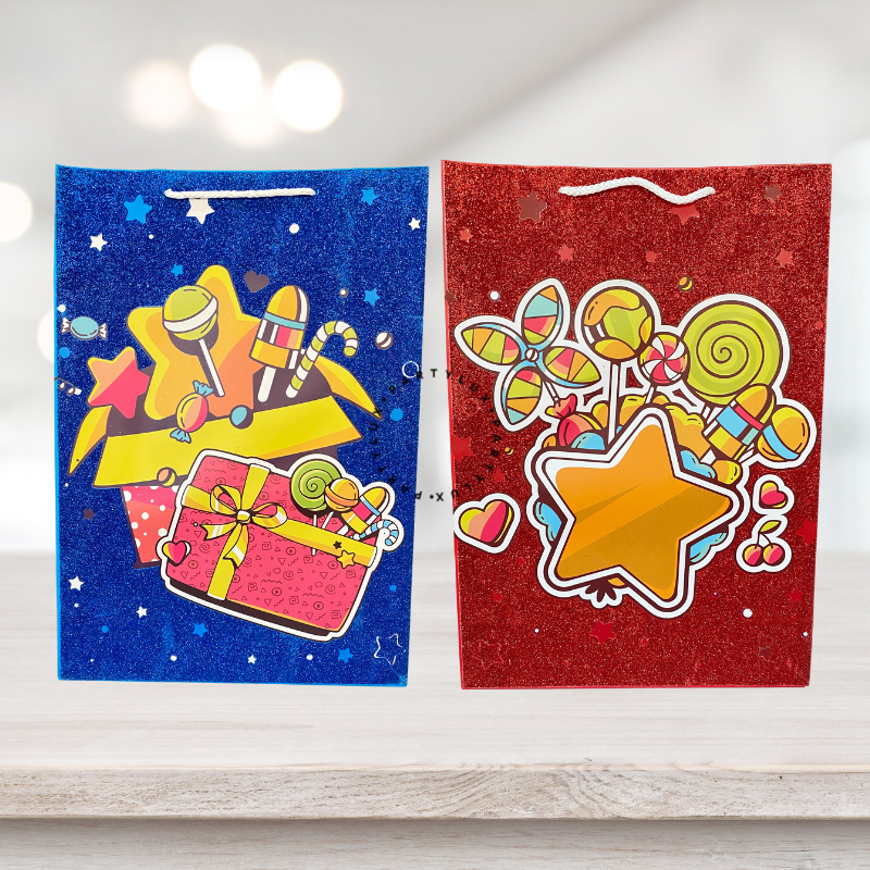 Paper Bag Kado Glitter Jumbo / Tas Kado Ulang Tahun / Goodie Bag