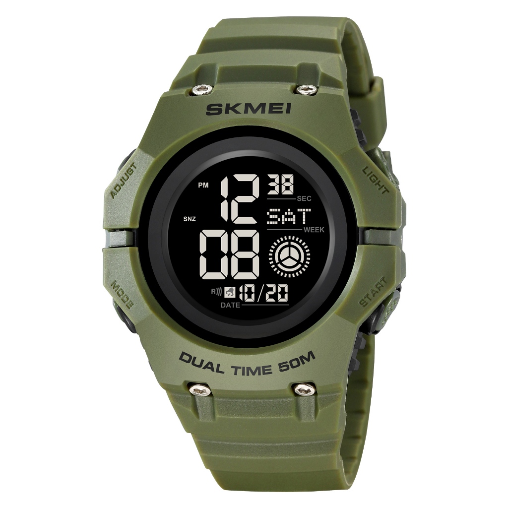 SKMEI 2261 Jam Tangan Pria Digital Sport Watch Anti Air 5 Bar MGOS-Green Army