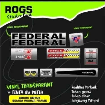Stiker Sepeda Federal MTB All Series decal sepeda federal bahan transparan vinyl