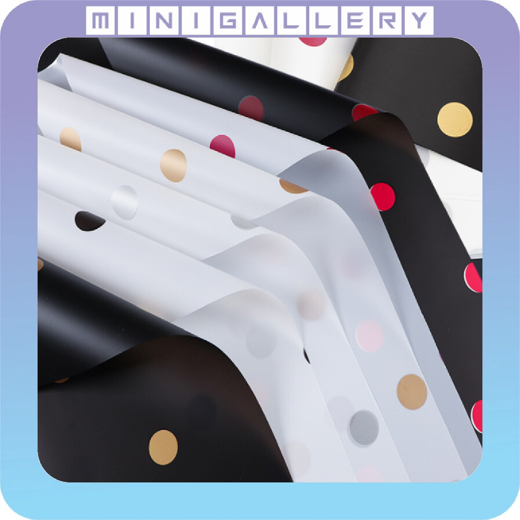 

20 LEMBAR Flower Wrapping Korean Premium Cotton Polkadot Kertas Buket Waterproof Ecer KB6043