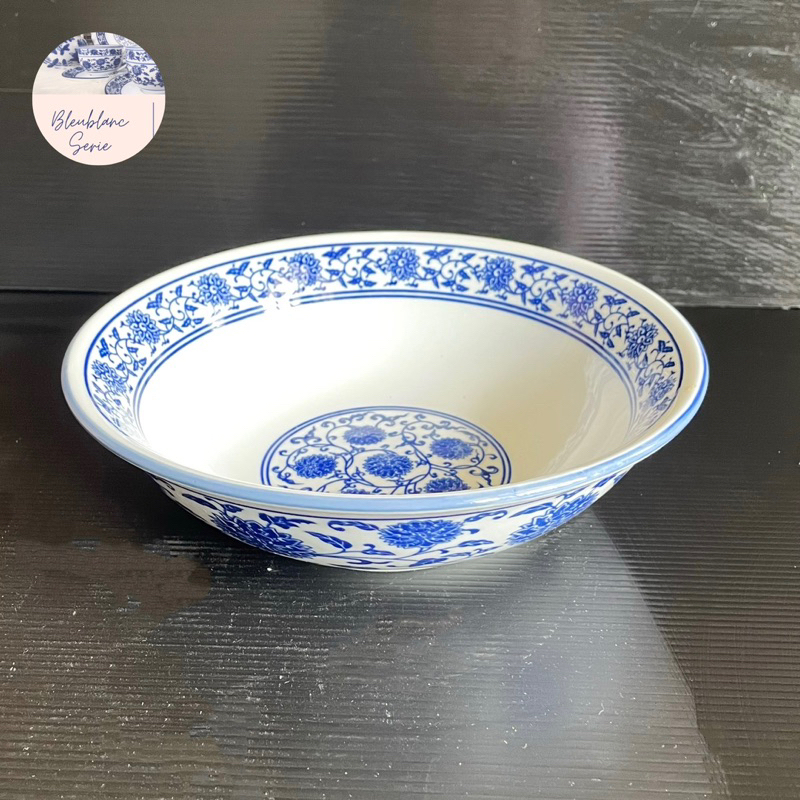 Mangkok Keramik Biru Putih 19cm