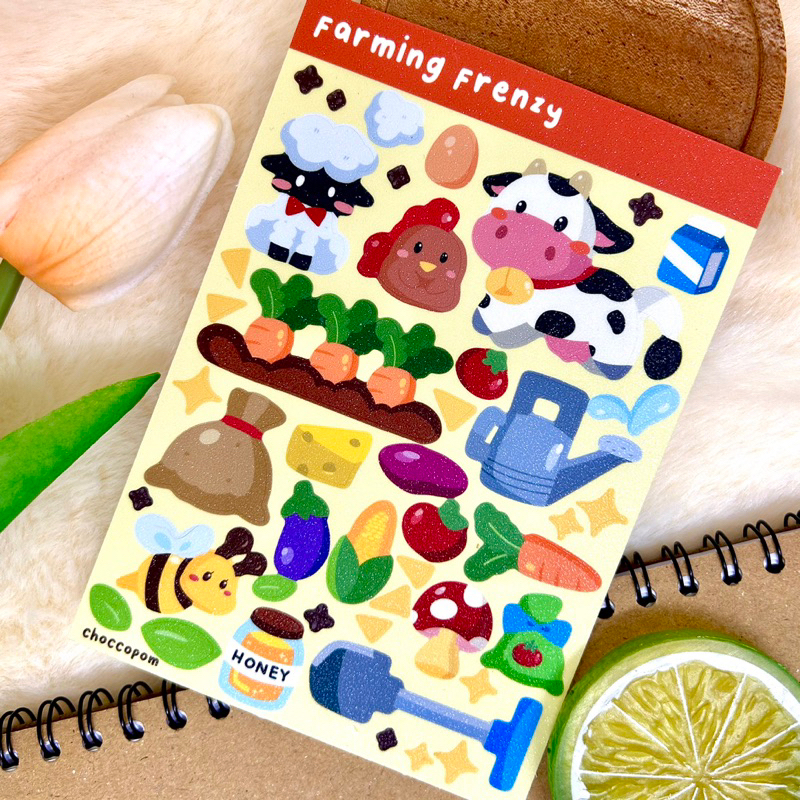 

Choccopom Deco Sticker Sheet - Farming Frenzy