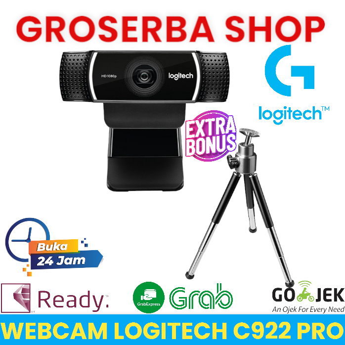 WEBCAM LOGITECH C922 PRO + TRIPOD - WEBCAM LOGITECH C922 PRO STREAM HD 1080P WEBCAM LOGITECH