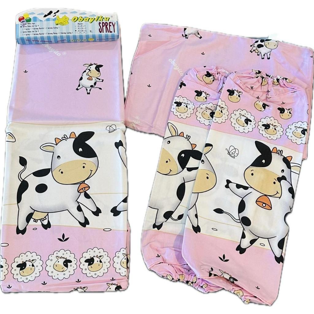 OBAYITO SPREI BABY SET ISI 5 ( 1SPREI+1SARUNG BANTAL+1SARUNG PEANG+2SARUNG GULING) UKURAN 70X130CM B