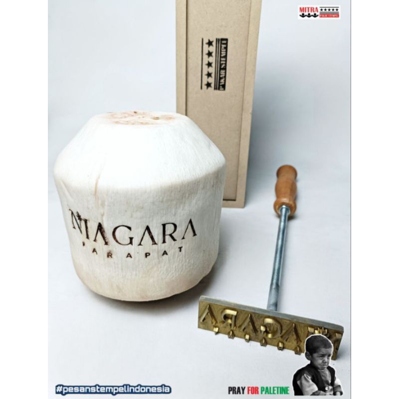 

Hotstamp kelapa muda Stempel bakar custom
