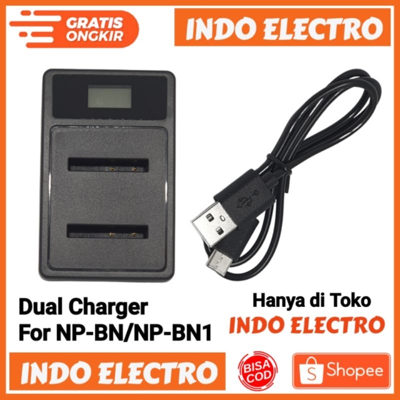 Dual Charger untuk Baterai Sony NP-BN dan NP-BN1